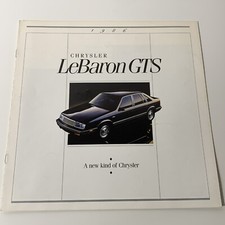 CHRYSLER LeBARON GTS / XL dépliant brochure catalogue / 10p / CANADA 1986