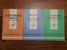 Lot 3 livres PUF Psychologie expérimentale, sociale et histoire. Que sais-je ?