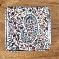ANCIEN ET TRES JOLI DESSOUS DE PLAT EN FAIENCE DE GIEN - CACHEMIRE - 1938/1960
