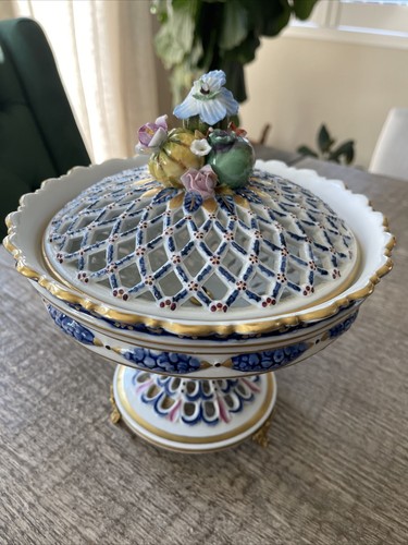 French porcelain footed bowl - french,