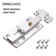 Acier Inoxydable Auto Ressort Verrou Coulissant Porte Verrouillage Boulons+Vis