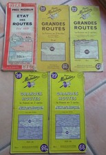 Lot de 5 cartes Michelin France au 1/1 000 000e (1931-1953)