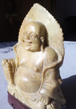Très RARE BOUDDHA Rieur, CHINOIS. En Pierre. MARBRE sculpté. 9 x 16cm. ASIE
