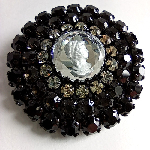 Broche agatha camée strass - camée,