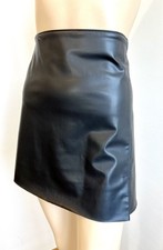jupe T36 en faux cuir noir fendue cuisse 783!