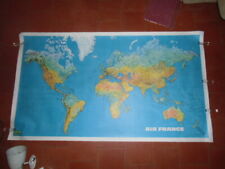 ANCIEN PLANISPHÈRE AIR FRANCE JEAN Massé année 70