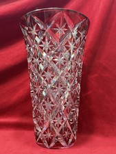 Imposant Vase En Cristal Saint Louis Double Rouge