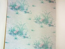 Papier peint étang aux nénuphars couleurs pastel français vintage vinyle champenoise rouleau complet