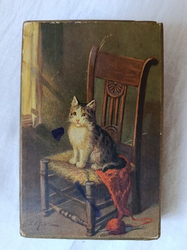 Ancienne boite cartonnage chat - ancienne,