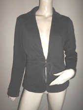 ORIGINAL VESTE ESPRIT FEMME TAUPE FERME PAR 1 GROSSE AGRAFE ET LIEN A NOUE T:M/L