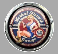 STICKER PIN UP LETHAL THREAT USA PINUP GARAGE VINTAGE AUTOCOLLANT PC034