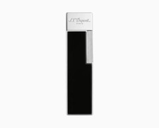 S.T. DUPONT Briquet Twiggy Flamme À Torche Plate Finition Chrome Et Noir 030001