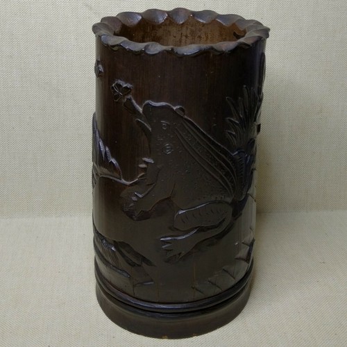 Vintage chinese bamboo vase - vintage,
