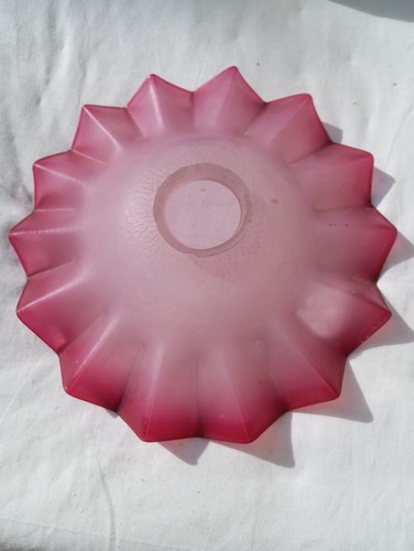 Abat jour ancien verre rose - ancien,