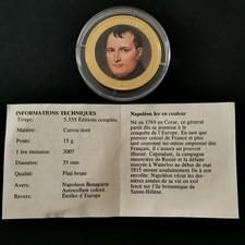 MEDAILLE 2007 NAPOLEON BONAPARTE 1769 1821 Cuivre Doré 35mm 15g + CERTIFICAT
