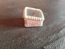 Coffret Vitrine miniature (vide) XIXe pour  1 BAGUE - Etain + verre 3cmx3cm