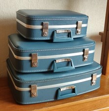 3 Anciennes Valises Bagages vintage Gigognes hôtesse de l air Air France 1960