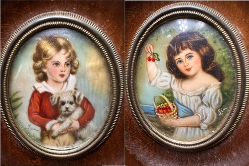 Paire tableaux miniatures - tableaux,
