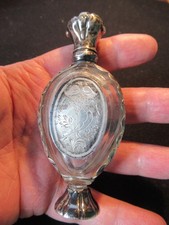 ANCIEN FLACON CRISTAL ARGENT