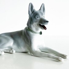 Berger allemand en porcelaine allemande signée Gotha Pfeffer figurine Chien TBE
