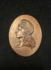 Rare Plaque Bronze Profil De Marianne 2e République 1848