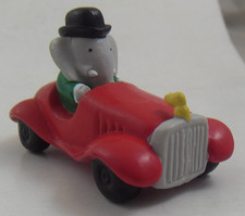 Figurine Ancienne BABAR en Voiture de Brunhoff 1996 Plastoy