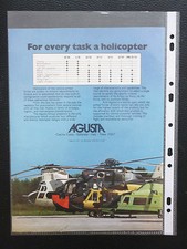 7/1974 PUB AGUSTA HELICOPTER AGUSTA BELL 212 SIKORSKY CHINOOK A109 ORIGINAL AD