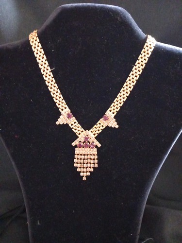 Collier plaqué pierres - or,