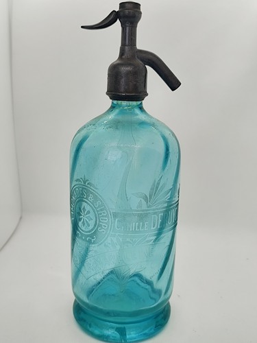 Grand siphon ancien bleu