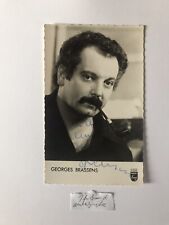 Rare Carte Postale Georges Brassens signée Autographe dédicace 60’s Top Philips