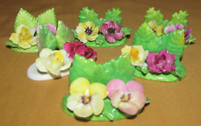 Lot de 6 décorations de table porte noms porcelaine anglaise dont Coalport fleur