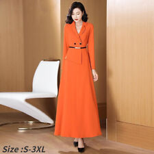 Femme Robe Maxi Bouton Col V