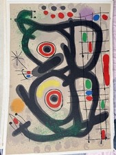 Joan MIRO Lithographie LE LEZARD AUX PLUMES D OR couleurs 35.5 cm x 50 cm