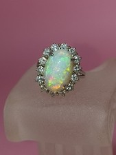 Bague En Or 18 Carats Opale Et Diamants