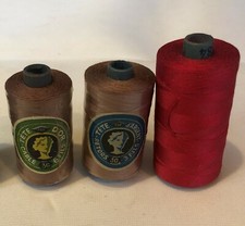 Bobine FIL DE COTON - Tête d'or CABLE 6 fils - RETORS 3 Fils - noir marron rouge