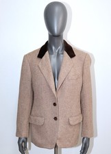Vintage 1980s Light Brown Wool Blazer Jacket BURBERRYS Size M Made in France