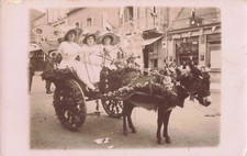 ANCIENNE CPA PHOTOGRAPHIE LOT 46 SAINT CÉRÉ CHAR FLEURI ATTELLAGE ÂNE FÊTE