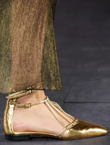 Chanel ballerines cuir doré - ballerines,