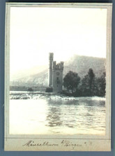 Deutschland, Binger Mäuseturm  Vintage print. Tirage platine  8x11  Circa 