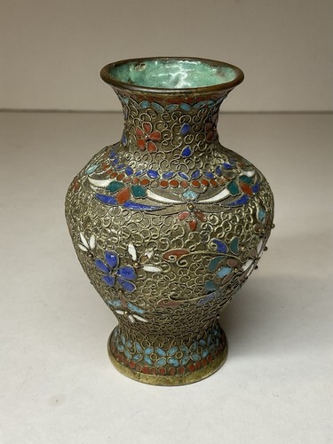 Ancien vase émaux cloisonnés - ancien,