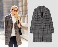 ZARA Laine Manteau à Carreaux à Aso Royal Original Kate TAILLE S - XL