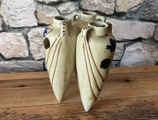 🏺Superbe ancien vase amphore tripode en céramique Denbac Denert déco florale