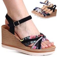 Sandales À Talons Compensés Pour Femmes, Sandales À Plateforme, Talons Brillants