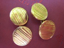 BOUTONS de MANCHETTES anciens GRAVURE ART DECO plaqué OR MAISON MURAT 1 paire