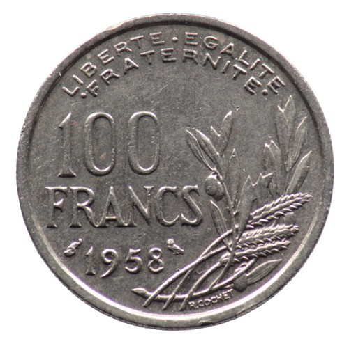 100 francs 1958 - 100,
