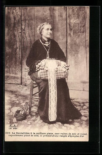 Carte postale dentellière - carte,