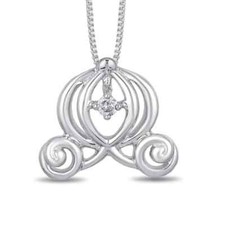 0.05CT Coupe Ronde Moissanite Magique Citrouille Calèche Collier en Argent