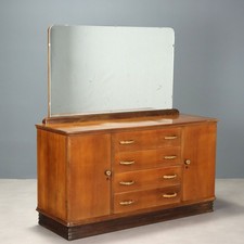 Buffet Vintage avec Miroir Plaqué en Acajou Design des Années 1940 Original