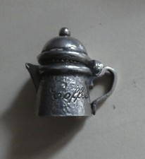 Dé à coudre   en métal argent étain -  Cafetière