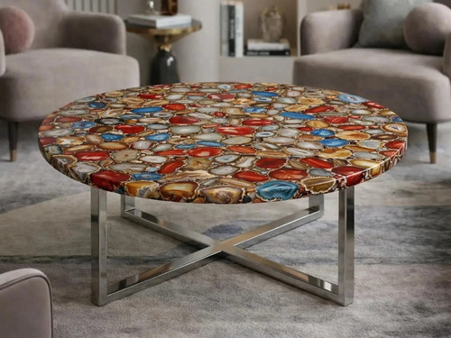 Mixed agate coffee table - mixed,